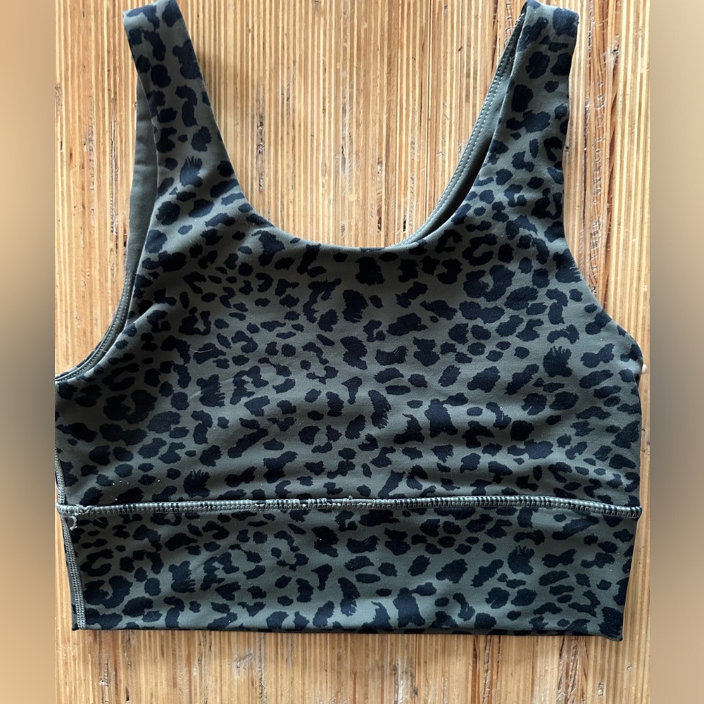 DYI sports bra. Excellent condition. Leopard print. Size medium